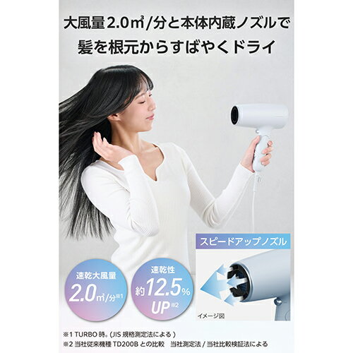 テスコム(TESCOM) TD561A-H ブルーグレー ドライヤー 速乾 大風量 プロテクトイオ...