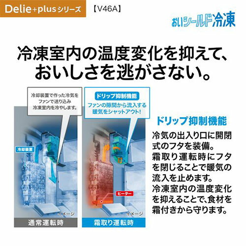 【標準設置料金込】【長期保証付】アクア(AQUA) AQR-V46A-S チタンシルバー DELIE+ デリエプラス 4ドア冷蔵庫 右開き 458L 幅595mm