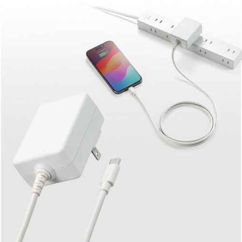 サンワサプライ ACA-PD102W USB PD対応AC充電器 PD20W・TypeCケーブル一体型 3