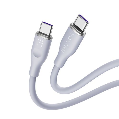 ボルトミー(VOLTME) C2144 グレー モスシリーズ Eマーカー シリコン 充電ケーブル USB-C＆USB-C 100W 1m