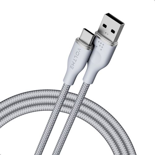 ボルトミー(VOLTME) C2153 グレー ラグシリーズナイロン 充電ケーブル USB-A＆USB-C 60W 1m