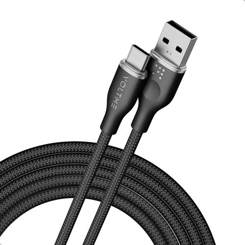 ボルトミー(VOLTME) C2154 ブラック ラグシリーズナイロン 充電ケーブル USB-A＆USB-C 60W 1.8m