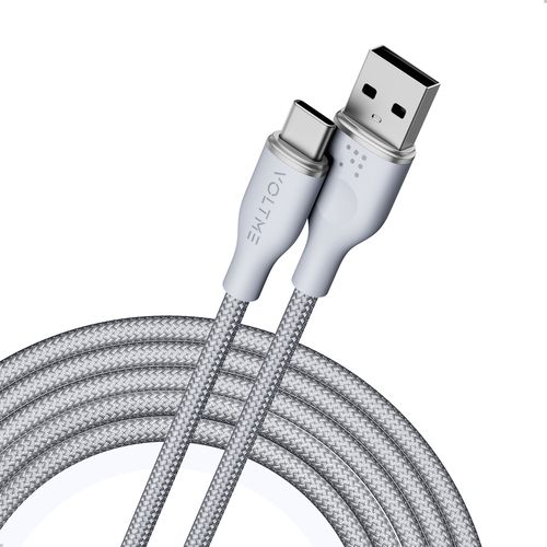 ボルトミー(VOLTME) C2157 グレー ラグシリーズナイロン 充電ケーブル USB-A＆USB-C 60W 1.8m