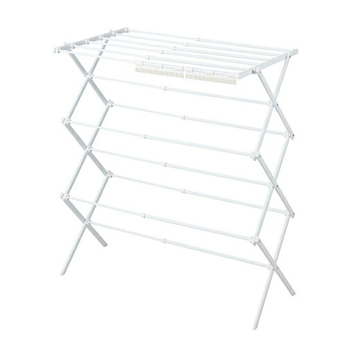 ↑↑↑正確な在庫状況は上記バナー「在庫状況を確認する」をクリックして頂き、必ずご確認ください。&nbsp;&nbsp;&nbsp;■干す量に合わせて伸縮することができ、省スペースでたくさん干せる。■クッション・セーター・枕(※40×60cm)の平干しもできる。■靴下やハンカチ等の小物を干せる便利な小物干しパーツ付き。■部品点数が少なく、パーツはめ込み式で組み立て簡単。(目安5分/1人)■使わないときは畳んでコンパクトに収納可能。■ハンガーを使用して干すことができて便利。NY324サイズ(幅×奥行×高cm)：(約)幅61〜100×奥行60cm×高さ103cm(使用時)、(約)幅61×奥行63cm×高さ11cm(収納時)重量(kg)：3.15素材・材質：材質：パイプ部/スチール粉体塗装パイプ、樹脂部/ABS樹脂・ポリプロピレン 耐荷重：約12kg付属品：小物干しパーツ×2工具不要!ぱちっとはめ込むだけの簡単に組み立てられる物干し