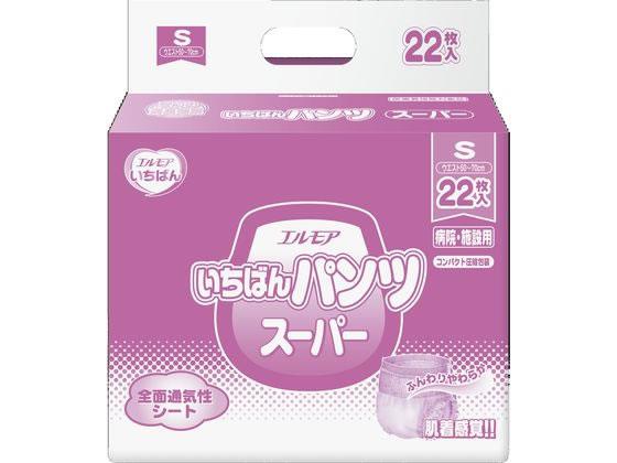 ↑↑↑正確な在庫状況は上記バナー「在庫状況を確認する」をクリックして頂き、必ずご確認ください。&nbsp;&nbsp;&nbsp;長時間使用するあなたに！パワフル吸収体で尿をたっぷり吸収し、長時間の装着も安心です。クロスライク全面通気性シートを使用し、ムレやカブレを防止。消臭ポリマーのはたらきで、しっかり尿のニオイを閉じ込める。●Sサイズ●ヒップサイズ：約50〜70cm●吸収回数の目安：1回の排尿量を150mlとして排尿約4回分（約600cc）●入数：22枚●医療費控除対象品※メーカーの都合により、パッケージ・仕様等は予告なく変更になる場合がございます。　