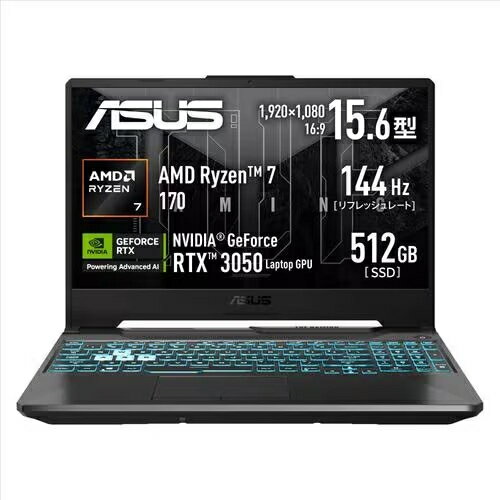 【長期保証付】ASUS エイスース TUF Gaming A15 FA506NCQ-R7R3050 15.6型 Ryzen 7 メモリ16GB SSD512GB Win11Home ノートパソコン FA506NCQR7R3050