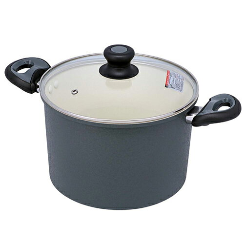 Rakuten - ベストコ ND-3618 ダークグレー LIV PLUS 両手鍋 22cm シチューポット セラミック IH ガス火対応 アリエッタセラミック