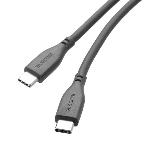 エレコム(ELECOM) MS-CC5PSS20GY ストーングレー USB-C ケーブル PD100W USB Type-C to Type-C 2m 急速充電 シリコン 柔らかく絡まりにくい