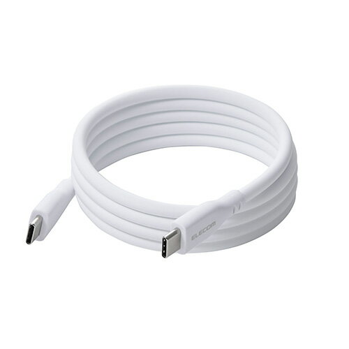 エレコム(ELECOM) MPA-CCTMGS10WH ホワイト USB-C ケーブル PD60W USB Type-C to C 1m 急速充電 シリコン 柔らかく絡まりにくい マグネット 磁石
