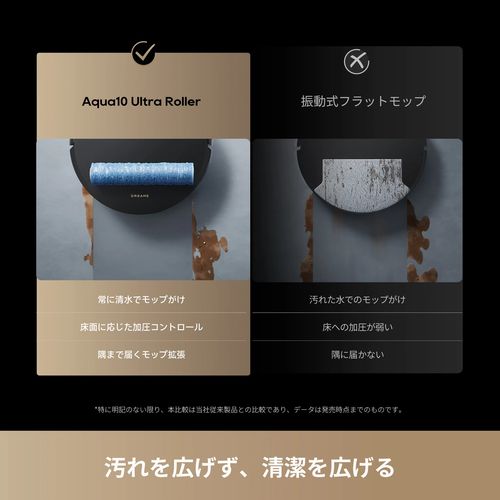 Dreame ドリーミー Aqua10 Ultra Roller 吸引・水拭き両用ロボット掃除機 RLH71DE