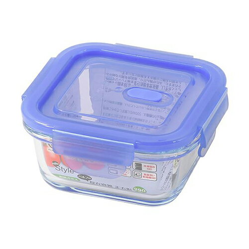 樂天商城 - ベストコ LD-467 クリアブルー NewStyle 耐熱ガラス バルブ付 保存容器 正方形 290ml