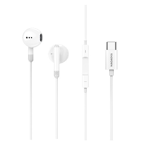 ナガオカ NTYPEC03WH ホワイト 有線イヤホン USB TYPE-Cプラグを採用したDAC搭載の高音質インイヤー型イヤホン