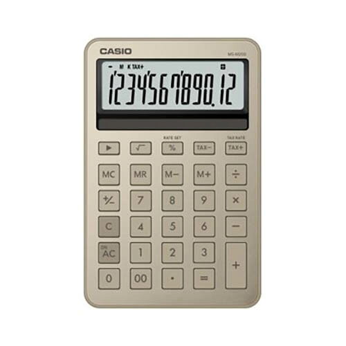 CASIO(カシオ) MS-M200-GD-N シャイニーゴールド 電卓 ミニジャストサイズ 12桁 税...