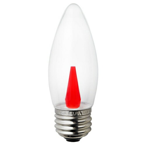 エルパ(ELPA) LDC1CR-G-G338(クリアレッド) LED装飾電球 シャンデリア球形 E26 赤色