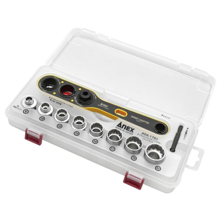 Rakuten - 【在庫あります】ANEX アネックス AOA-17S1 オフセットアダプター17mm ソケットセット 送料無料 ※沖縄県・離島の場合は中継料金を別途、頂きます。