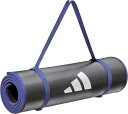 adidas(アディダス) トレーニングマット/ヨガマット 10mm 厚め 幅広 耐久性 滑り止め キャリーストラップ付き ADMT-12235BL ブラック/ブルー(4)