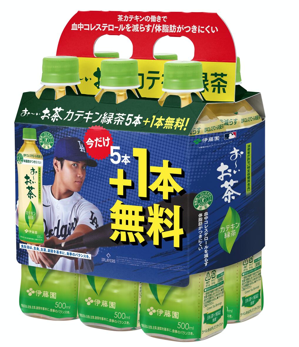 【期間限定5本＋1本×4】1ケース24本入 伊藤園 カテキン緑茶500ml ペットボトル 限定 大谷翔平のサムネイル