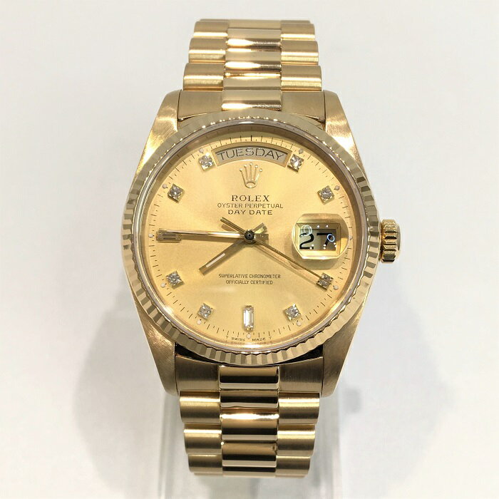 【中古】 ROLEX （ロレックス） 18038A 87年頃 デイデイト 自動巻き ダイヤモンド ゴールド 腕時計 ゴールド 【USED-A】