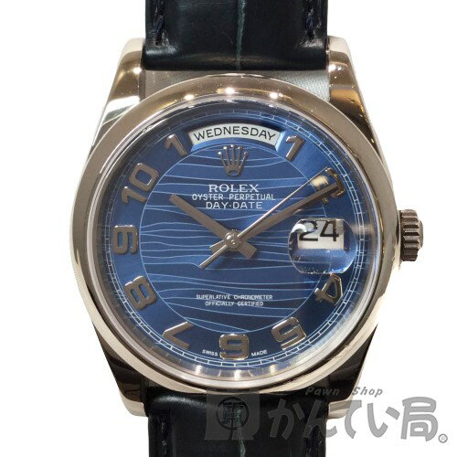 【中古】ROLEX （ロレックス） 118209　デイデイト 自動巻き　ホワイトゴールド WG　P番　メンズ腕時計 【USED-A】