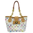 【中古】LOUIS VUITTON(ルイ・ヴィトン)M40307 アニーMM マルチカラー モノグラムマルチ ブロン ゴールド金具 白 村上隆 トートバッグ ハ...