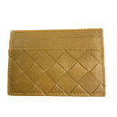 【中古】BOTTEGA VENETA(ボッテガヴェネタ) イントレチャート クレジットカードケース レザー カードケース スリム 箱付き キャラメル系 茶系【USED-SA】