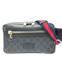 【中古】GUCCI（グッチ）474293 ソフトGGスプリーム ベルトバッグ ボディーバッグ ウエストポーチ ブラック 箱付き【USED‐A】