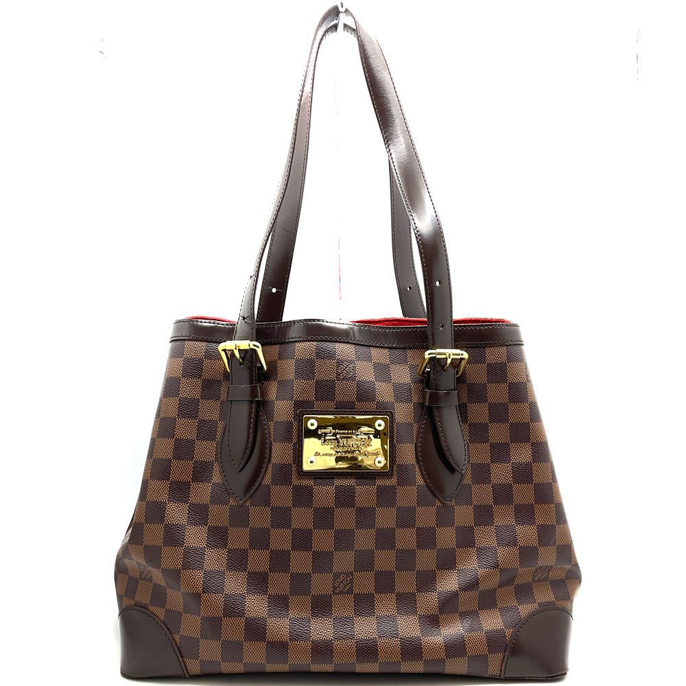 【中古】LOUIS VUITTON（ルイ・ヴィトン）N51204 ハムステットMM ダミエ・エベヌ トートバッグ ショルダバッグ ゴールド金具 ブラウン レディース【USED-AB】