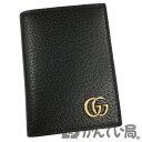 【中古】GUCCI（グッチ）428737 カードケース GGマーモント メンズ レディース ブラック 黒 ゴールド金具【USED-S】