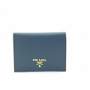 【中古】PRADA （プラダ）1M0204 サフィアーノレザー　ゴールド金具 二つ折り財布 【USED-A】