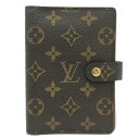 【中古】 LOUIS VUITTON (ルイヴィトン) R20005 アジェンダPM モノグラム 手帳カバー 6穴式 ダイアリー 手帳 アドレス帳 バインダー ブラウン ゴールド金具 スケジュール カバー 日記 メンズ レディース ビジネス 【USED-B】