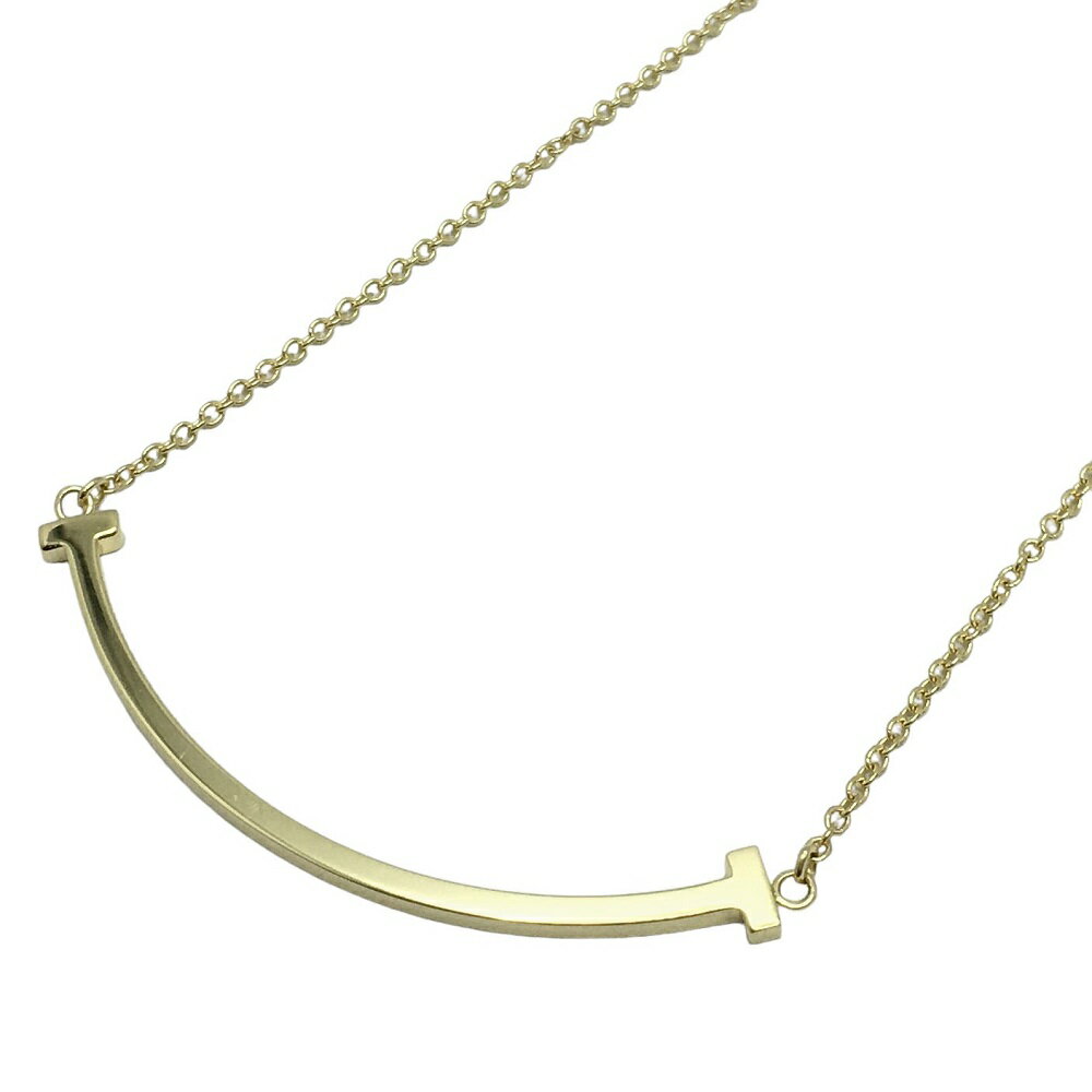 【中古】 TIFFANY&Co. (ティファニー) K18 Tスマイル ペンダント ネックレス スモール Tネックレス 約3g 約45.5cm ゴールド イエローゴールド 750 ジュエリー ブランドジュエリー シンプル 【USED-AB】のサムネイル