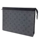  LOUIS VUITTON (ルイヴィトン) M69535 ポシェット・ボワヤージュ モノグラム エクリプス リバース セカンドバッグ クラッチバッグ グレー ブラック 黒 シルバー金具 キャンバスレザー メンズ 