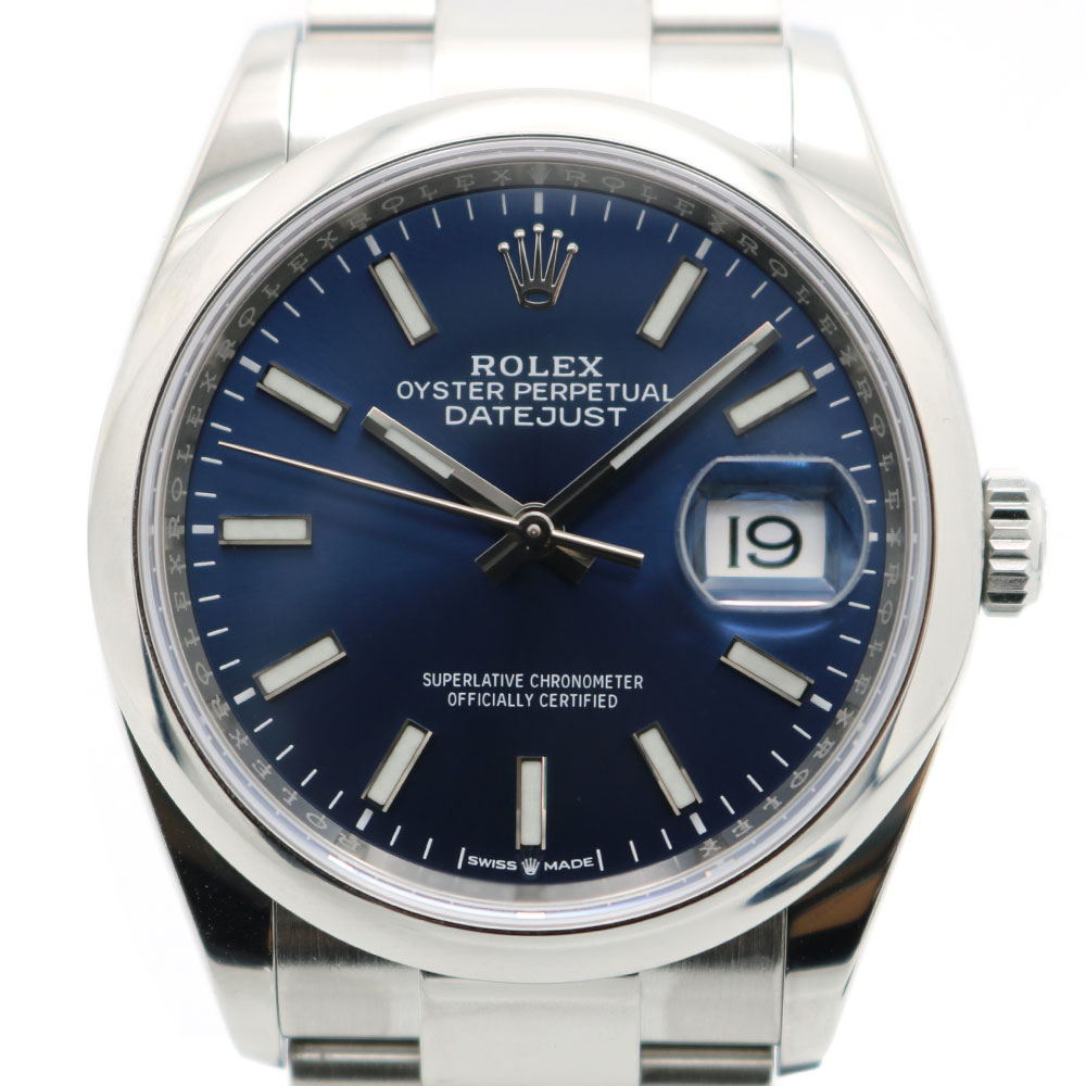 【中古】ROLEX（ロレックス）126200　オイスターパーペチュアル　デイトジャスト36　ブルー文字盤　並行ギャラ　2020年　メンズ　腕時計【USED-SA】