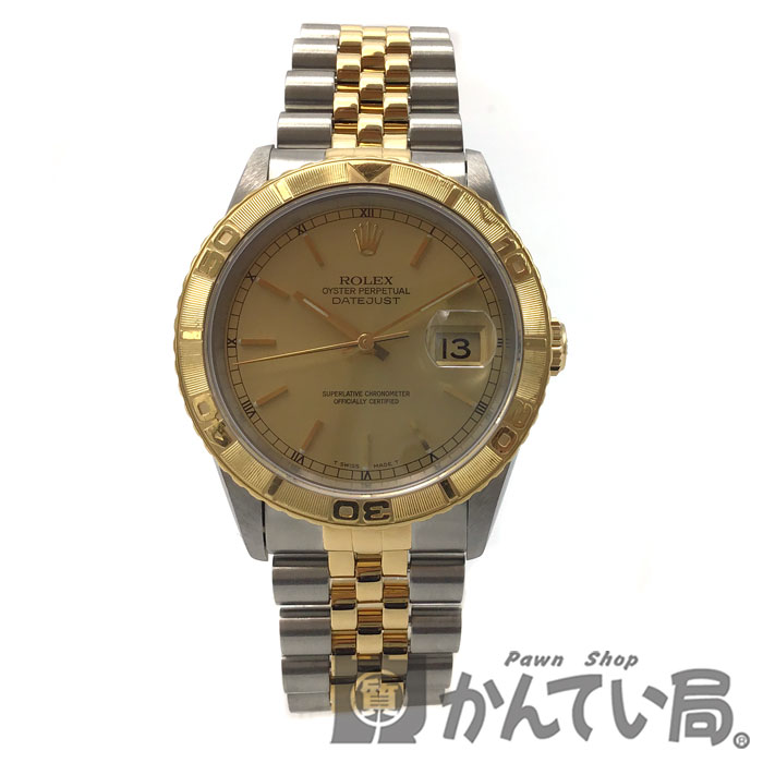 【中古】ROLEX（ロレックス）　16263　デイトジャスト　サンダーバード　シャンパン文字盤　バーインデックス　U番　1997年頃　メンズ　腕時計【USED-S】