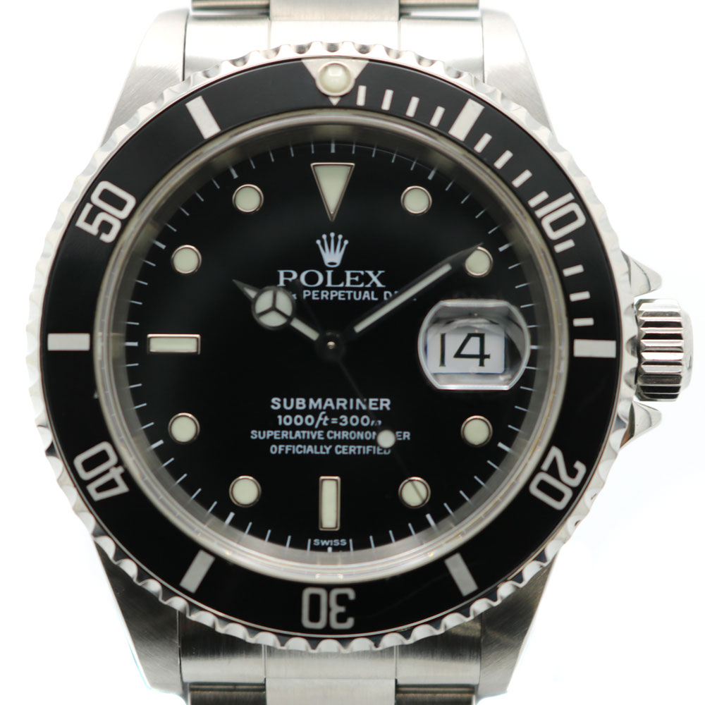 【中古】ROLEX（ロレックス）　16610　サブマリーナデイト　U番　1997年頃　OH済　ONLY SWISS　黒文字盤　メンズ　腕時計　ダイバーズウォッチ【USED-SA】