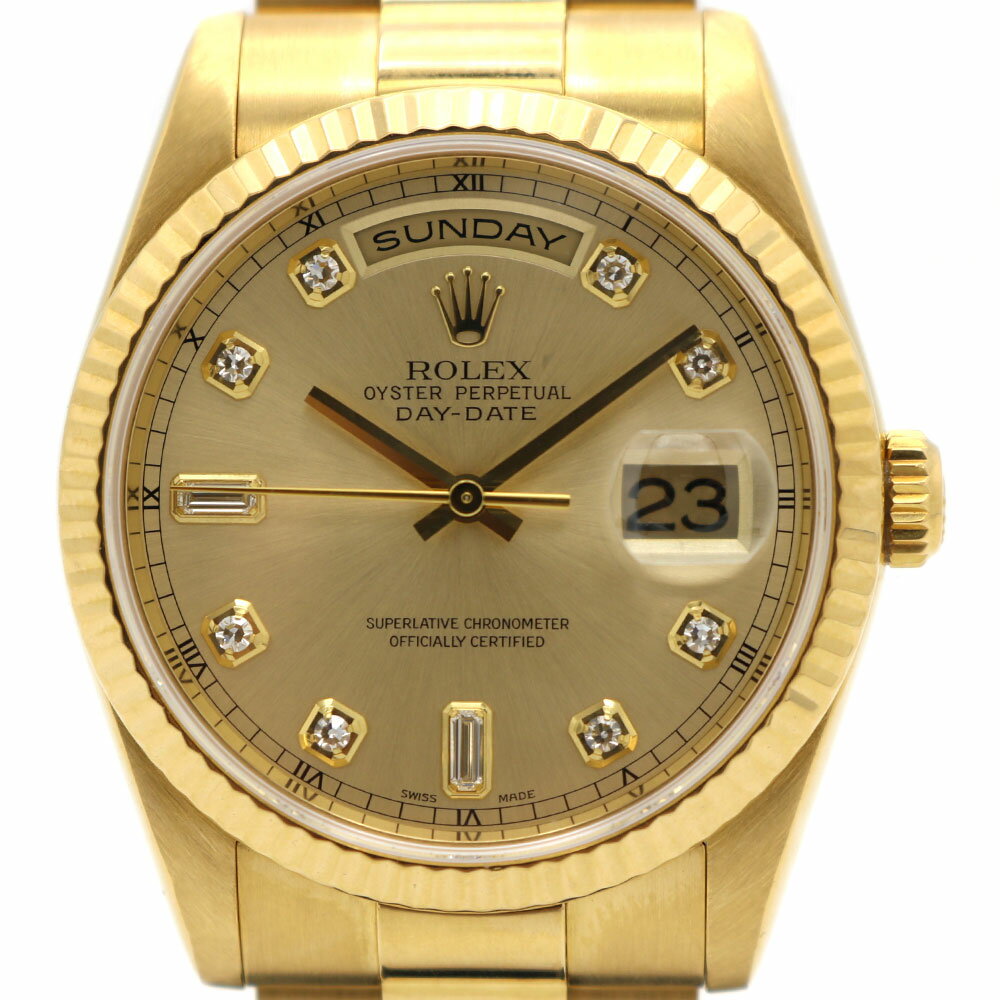 【中古】ROLEX（ロレックス）　118238A　デイデイト　F番　2004年頃　シャンパン文字盤　K18YG　新ダイヤ　メンズ　腕時計【USED-A】
