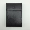 【中古】DUNHILL(ダンヒル)2つ折りカードケース 名刺入れ　パスケース　レザー　ブラック　メンズ【USED-A】