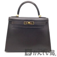 【中古】HERMES（エルメス）ケリー28ボックスカーフ外縫いG金具ゴールド金具ブラウン□E刻印2001年製造【USED-B】