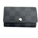 【中古】LOUIS VUITTON(ルイ・ヴィトン)M62662 ダミエ・グラフィット ミュルティクレ6 キーケース ブラック キーフック6連 スナップボタン式 金具シルバー色 メンズ レディース【USED-SA】(4)