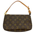 【中古】LOUIS VUITTON（ルイ・ヴィトン）M51980 モノグラム ポシェット・アクセソワール 旧型 ポーチ ミニバッグアクセサリーポーチ ポシェット ハンドバッグ ブラウン系 ゴールド系金具 レディース【USED-AB】