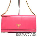 【中古】【値下げ】PRADA　(プラダ)　1M1290　サフィアーノ　チェーンウォレット ピンク レディース【USED-B】