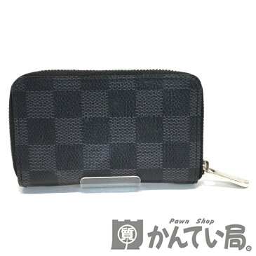 【中古】　LOUIS VUITTON　(ルイヴィトン)　N63076　ジッピーコインパース ダミエグラフィット 小銭入れ コインケース カードケース ブラック グレー レザー 【USED-B】