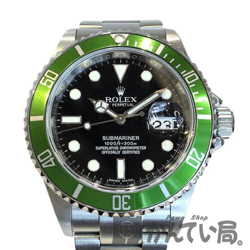 【値下げ！】 ROLEX (ロレックス) 16610LV サブマリーナー グリーンサブ M番 2007年頃 2008年頃 グリーンベゼル デイト 自動巻き 新品仕上げ メンズ 【USED-A】