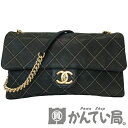 【中古】CHANEL (シャネル) チェーン マトラッセ23 トリプルステッチ 19番台 レザー 白ステッチ ブラック グレー ゴールド金具 レア ショルダーバッグ レディース パーティ 【USED-AB】