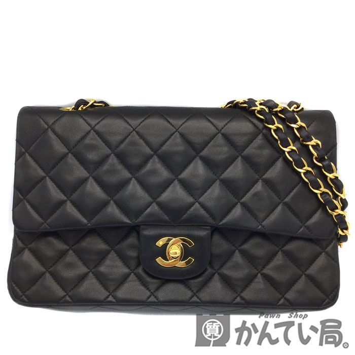 CHANEL（シャネル）　マトラッセ　チェーンショルダーバッグ　ラムスキン　ダブルフラップ　ダブルチェーン　ゴールド金具　ヴィンテージ　オールド レディース【USED-AB】【中古】