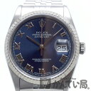 【中古】 ROLEX （ロレックス） 16234 デイトジャスト P番 ブルー ステンレス ホワイトゴールド ローマン 36mm 自動巻き メンズ 腕時計 【USED-A】