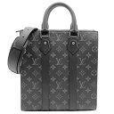 【中古】 LOUIS VUITTON (ルイヴィトン) M46456 サックプラ クロス モノグラム エクリプス 2WAY トートバッグ ショルダーバッグ ハンドバッグ ブラック グレー シルバー金具 レザー キャンバスレザー メンズ レディース 【USED-AB】