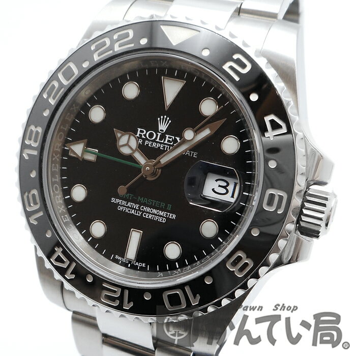 【中古】ROLEX （ロレックス） 116710LN GMTマスターII V番 ランダム ステンレス ブラック 約40mm 自動巻き 腕時計 メンズ 梨地 【USED-A】