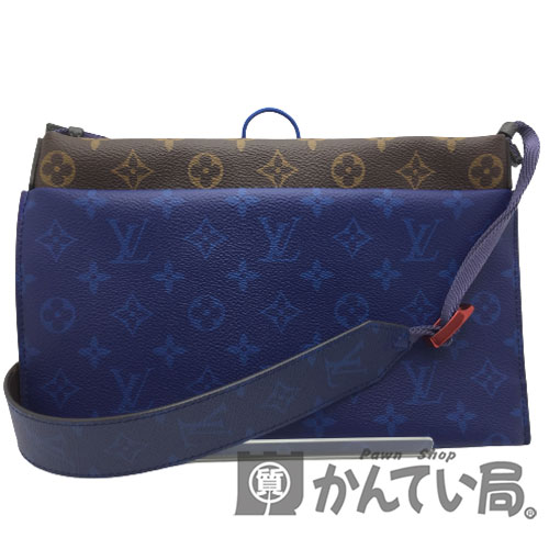 【中古】LOUIS VUITTON（ルイ・ヴィトン）　M43854　モノグラム　パシフィック　サコッシュ　キム・ジョーンズ　ブルー系　ブラウン系　ショルダーバッグ　レディース　メンズ【USED-SA】