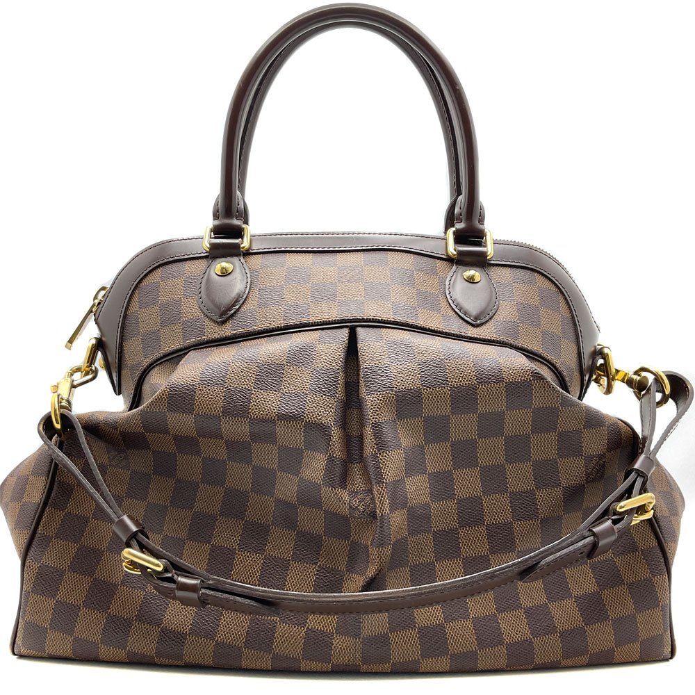 【中古】LOUIS VUITTON（ルイ ヴィトン）N51998 トレヴィGM ダミエ エベヌ ハンドバッグ ショルダーバッグ 肩掛け ゴールド金具 ファスナー開閉【USED-B】